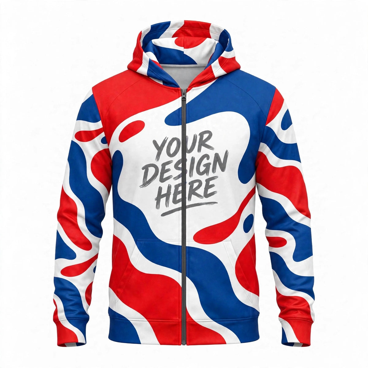 Custom Zip Up Hoodie Personalized Mens Full Zip Sublimation Hoodie All Over Prin