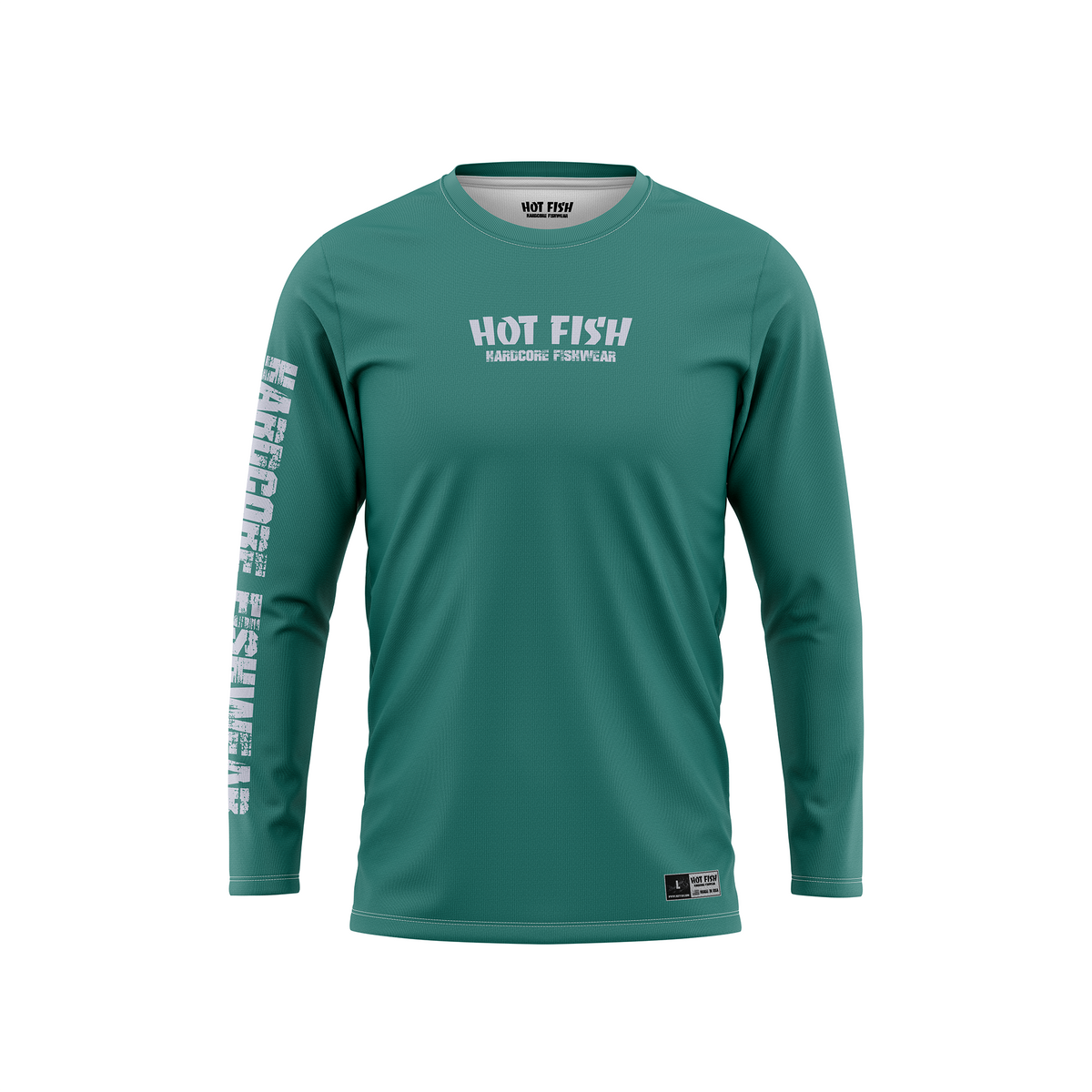 HOT FISH BARRACUDA - Men’s Long Sleeve Fishing Shirt – UPF Protection - Green - front