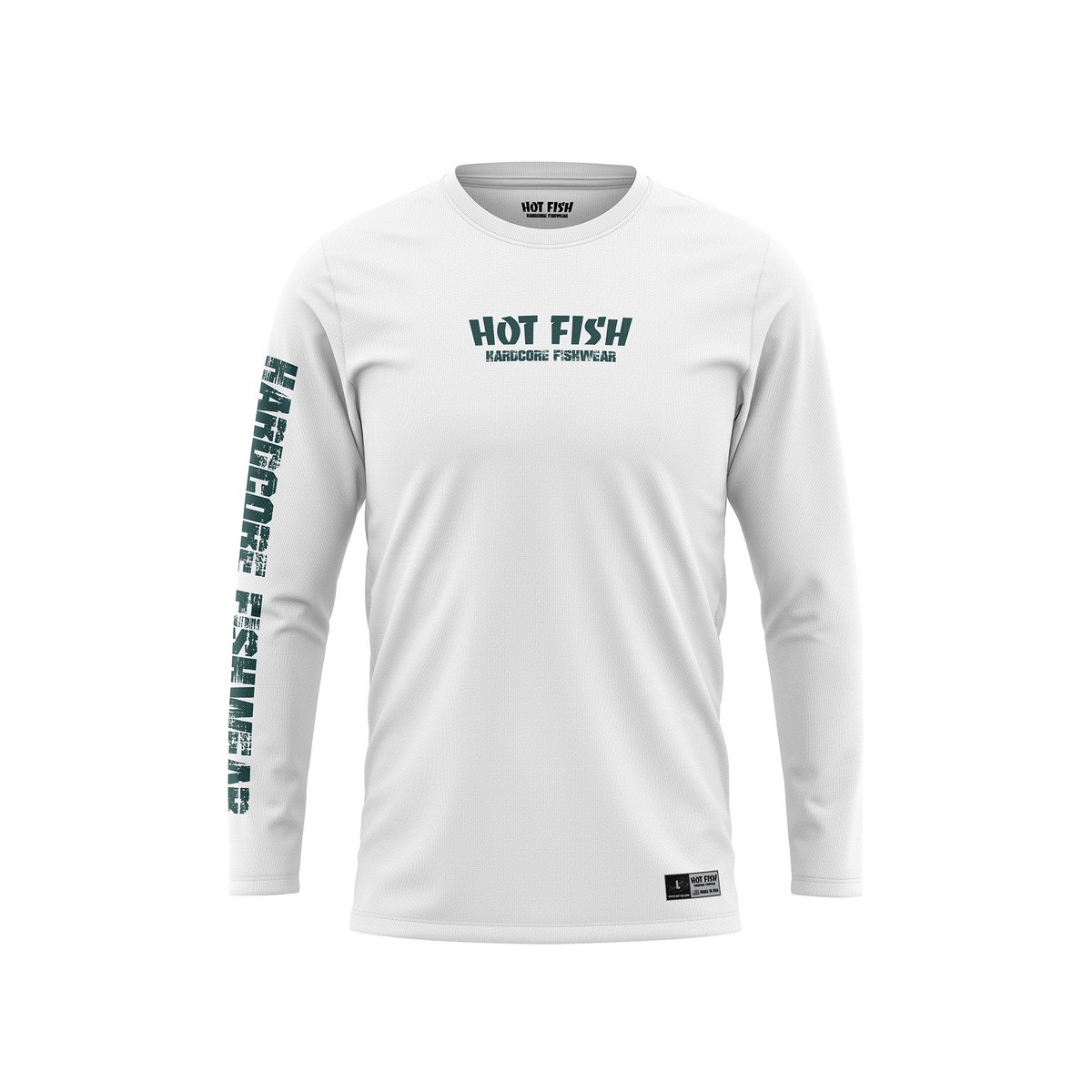 HOT FISH BARRACUDA - Men’s Long Sleeve Fishing Shirt – UPF Protection - White - front