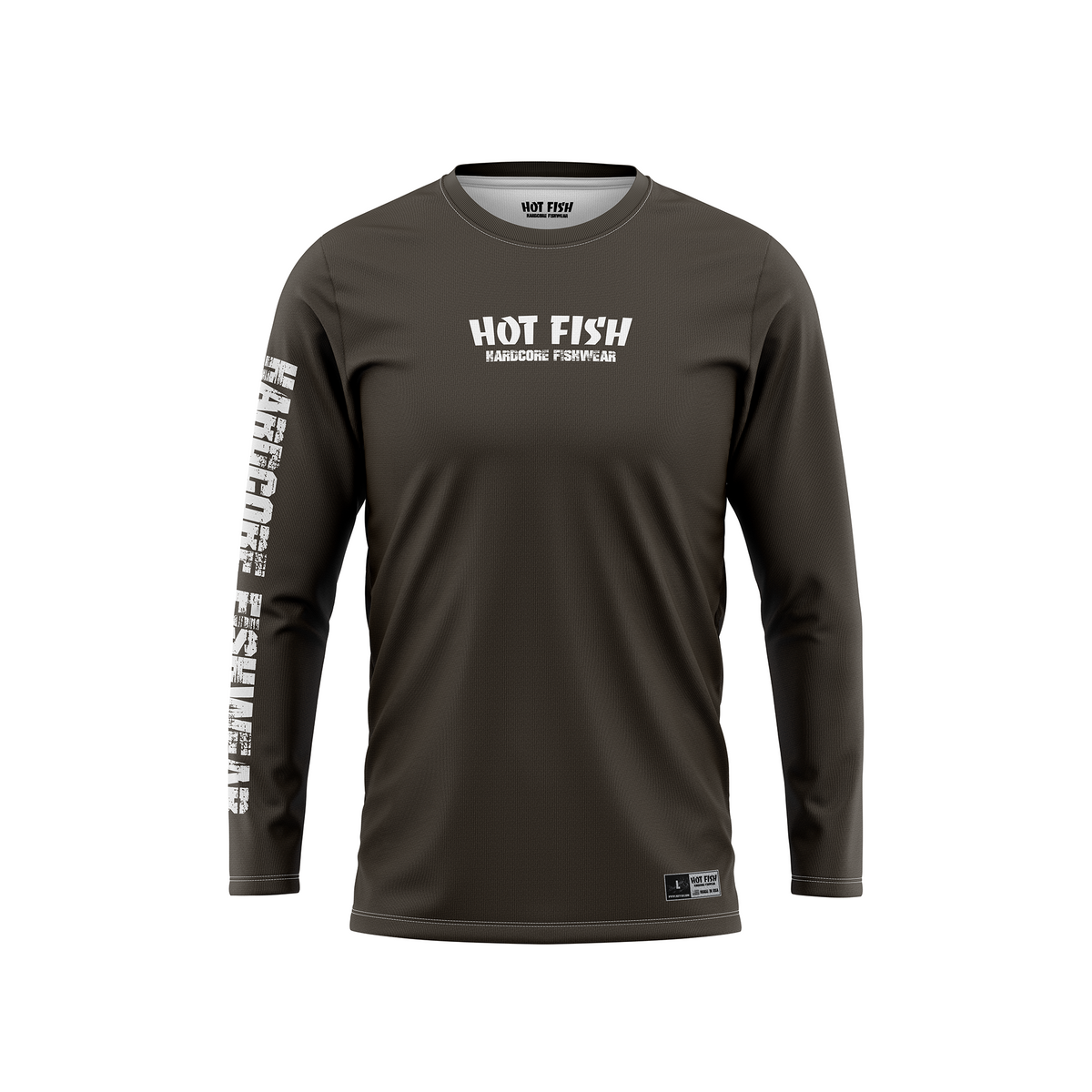 HOT FISH BLACK SEE BASS - Men’s Long Sleeve Fishing Shirt – UPF Protection - Black - front
