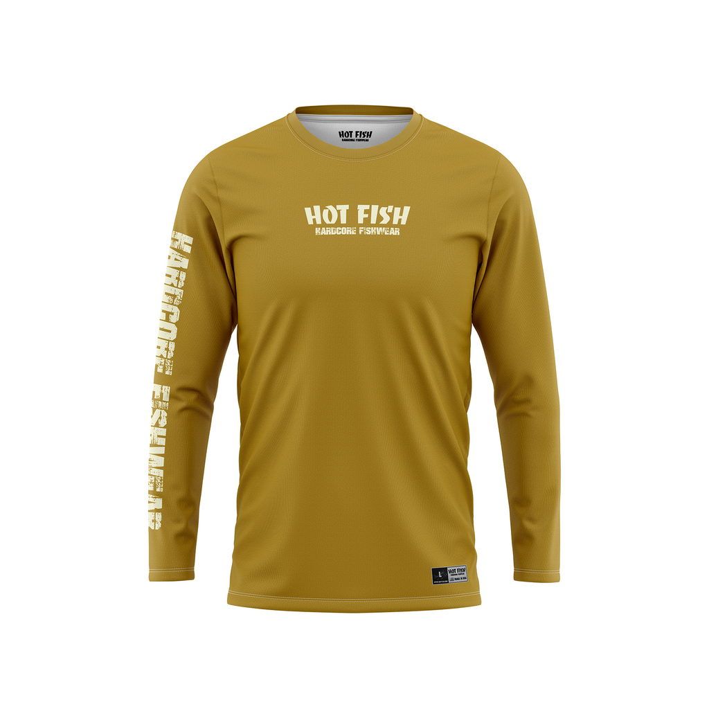 HOT FISH BUTERFLY - Men’s Long Sleeve Fishing Shirt – UPF Protection - Carmelite - front