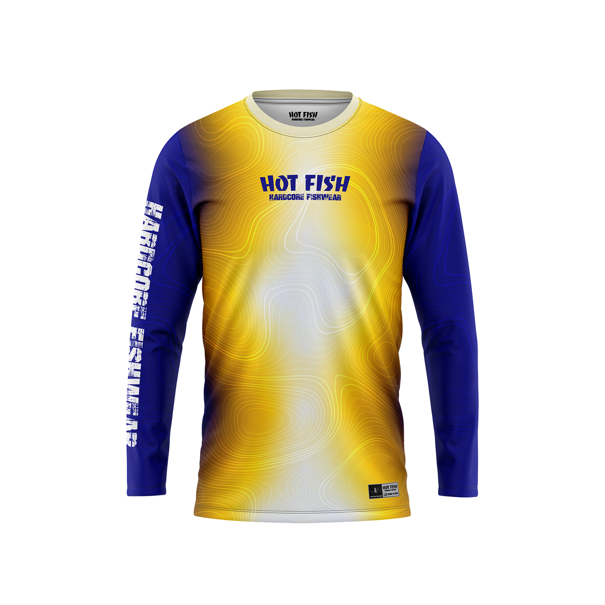 HOT FISH MARLIN - Men’s Long Sleeve Fishing Shirt – UPF Protection - Yellow - front