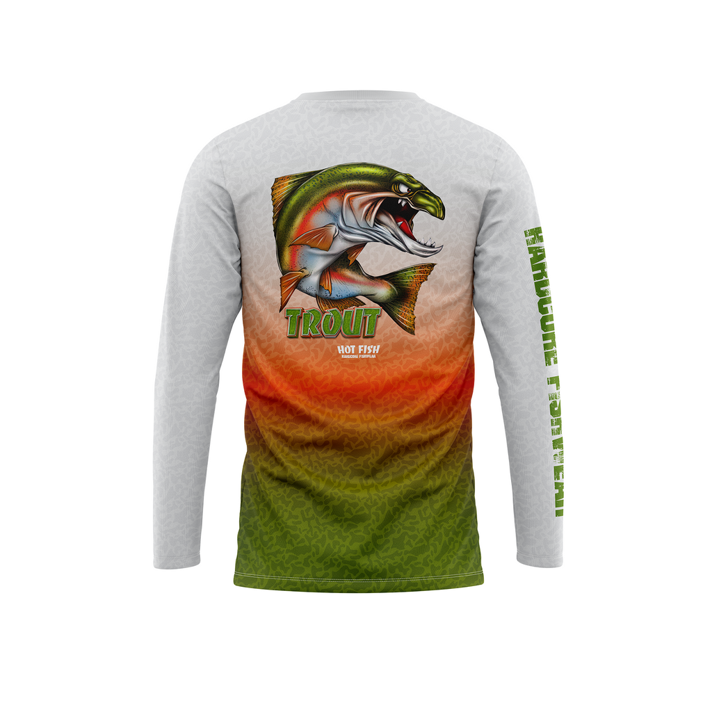 HOT FISH TROUT - Men’s Long Sleeve Fishing Shirt – UPF Protection - Multicolor - back