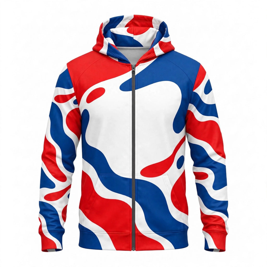 Custom Zip Up Hoodie Personalized Mens Full Zip Sublimation Hoodie All Over Prin