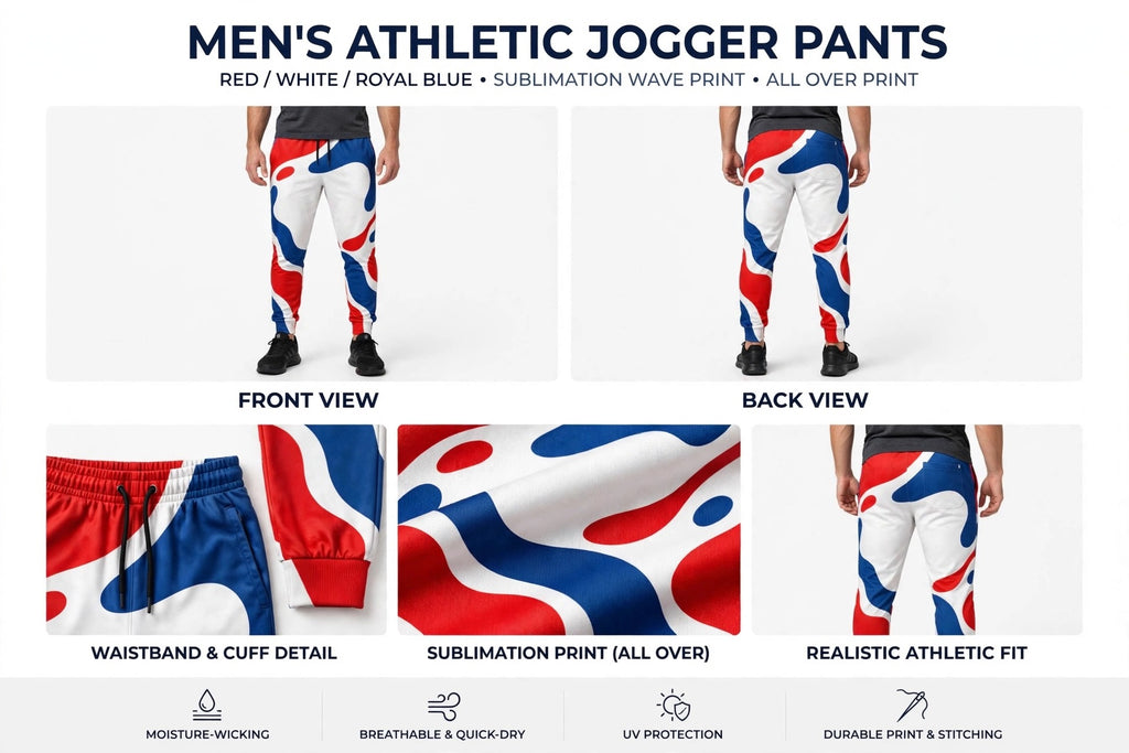 Custom Jogger Pants Personalized Mens Sublimation Athletic Joggers All Over Prin