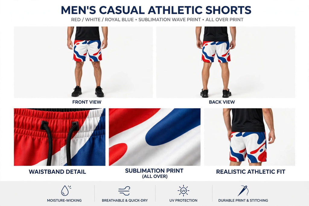 Custom Casual Shorts Personalized Mens Sublimation Athletic Shorts All Over Prin