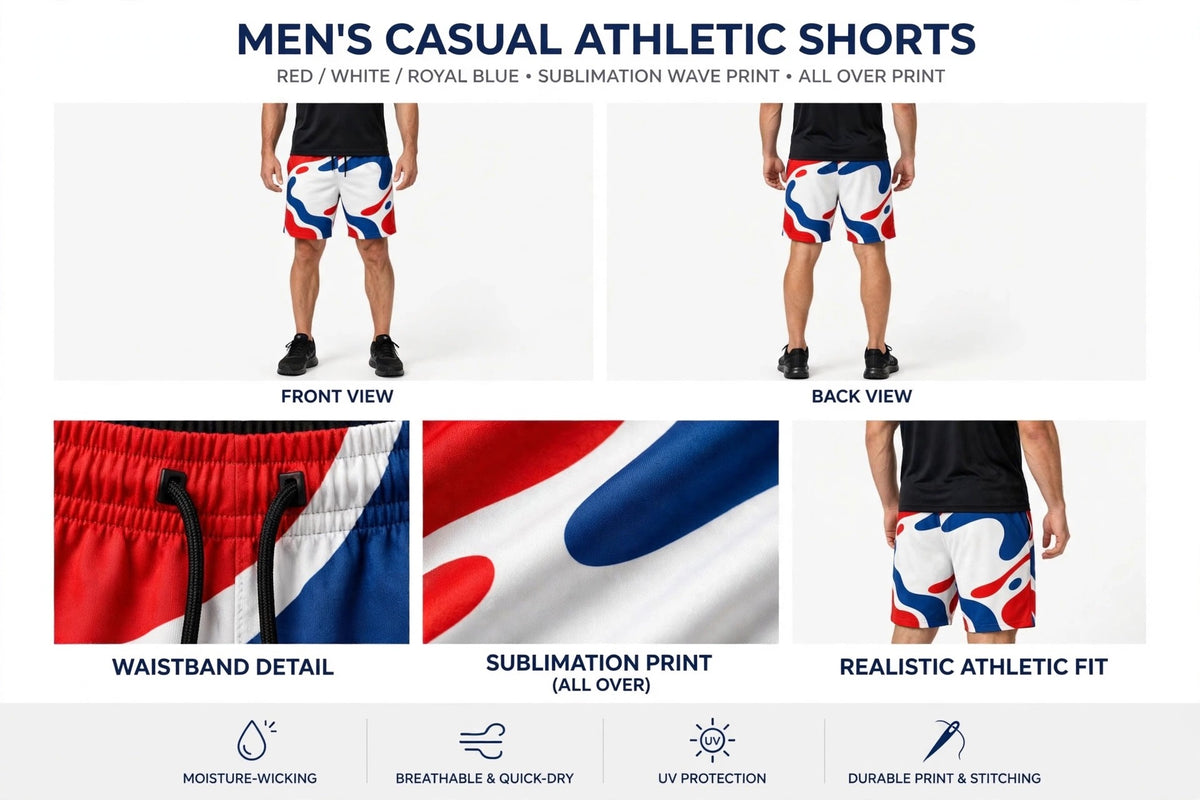 Custom Casual Shorts Personalized Mens Sublimation Athletic Shorts All Over Prin