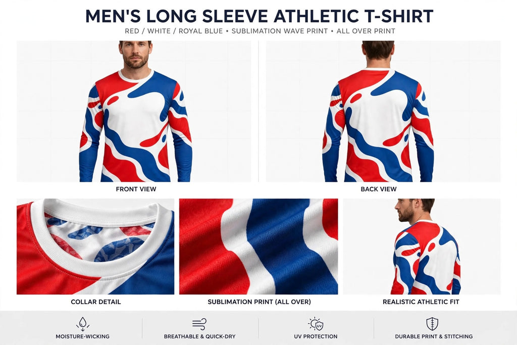 Custom Long Sleeve Shirt Personalized Mens Sublimation Athletic Shirt All Over P